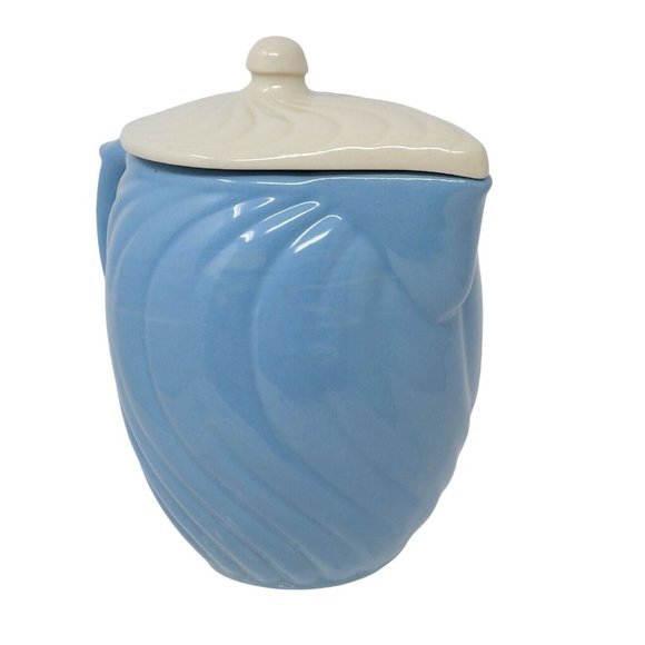 Pitcher With Lid USA Ceramic Swirl Design Vintage Home Decor 7" Tall - Picture 6 of 11